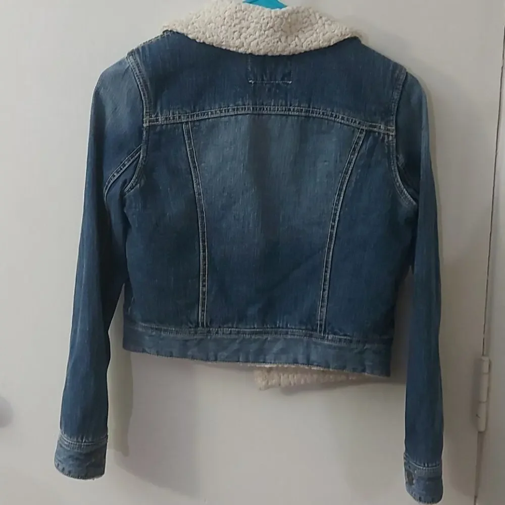 Barbie Denim Fleece Lined Cropped TruckerJacket Sanei International Size 0 Japan